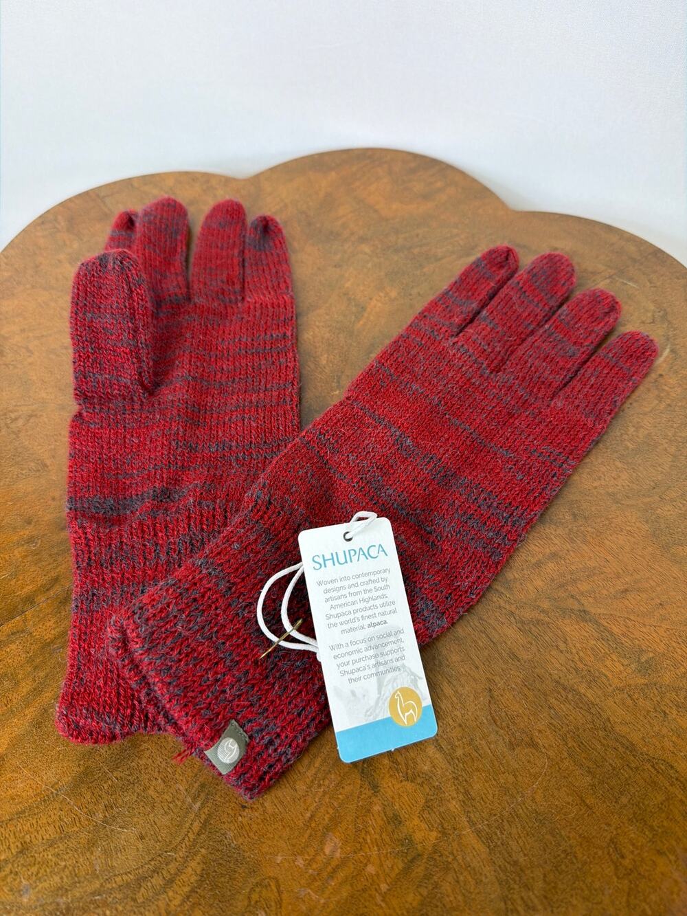 NWT Shupaca Alpaca Gloves / Handwarmers Handmade in Ecuador RED